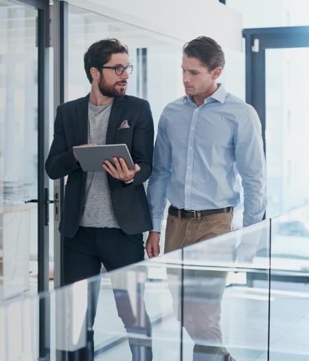 Women checking tablet